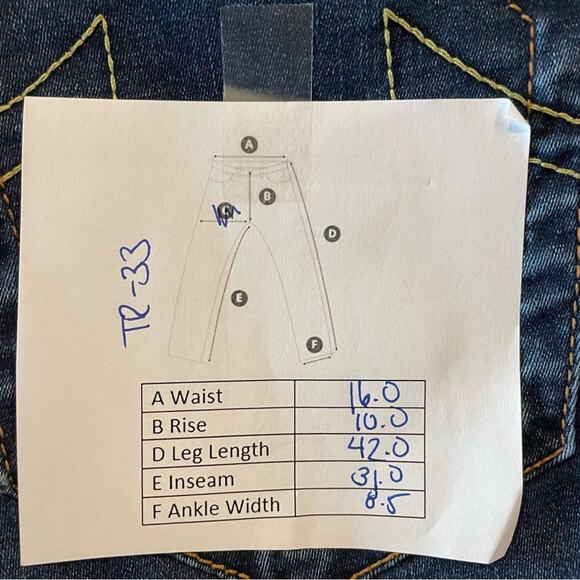 TRUE RELIGION BECCA MID RISE BOOT RARE Y2K BOOTCUT JEANS BLUE - 33 - Picture 10 of 10